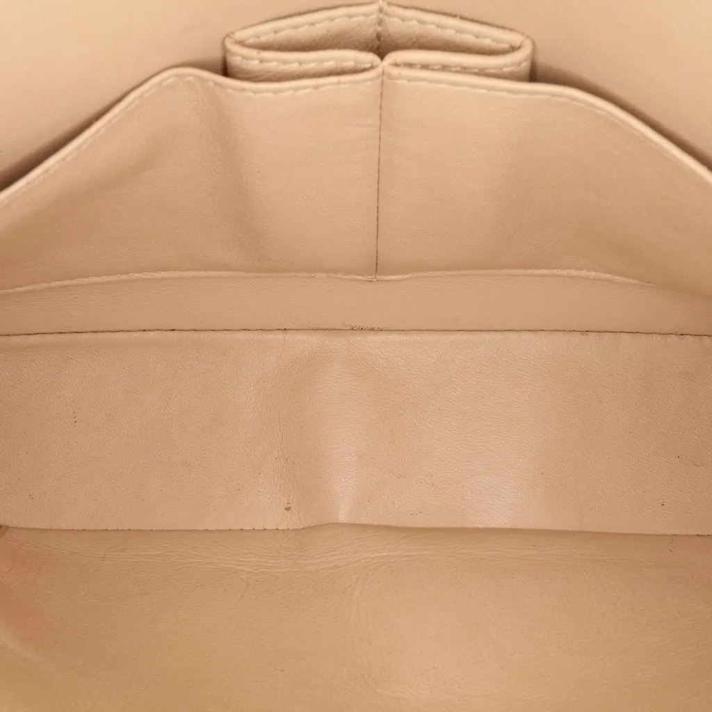 Chanel Medium Classic Caviar Double Flap Brown Leather Good - Model View