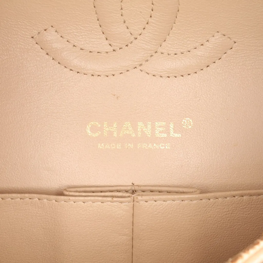 Chanel Medium Classic Caviar Double Flap Brown Leather Good - Box View