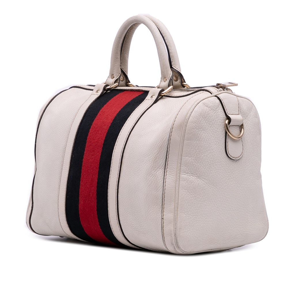 Gucci Medium Calfskin Web Joy Boston Bag - Back view