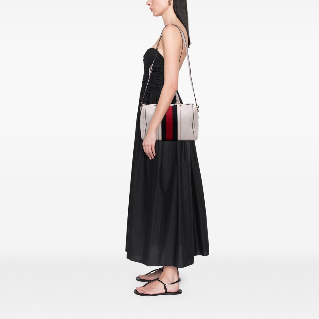 Gucci Medium Calfskin Web Joy Boston Bag - Image 14