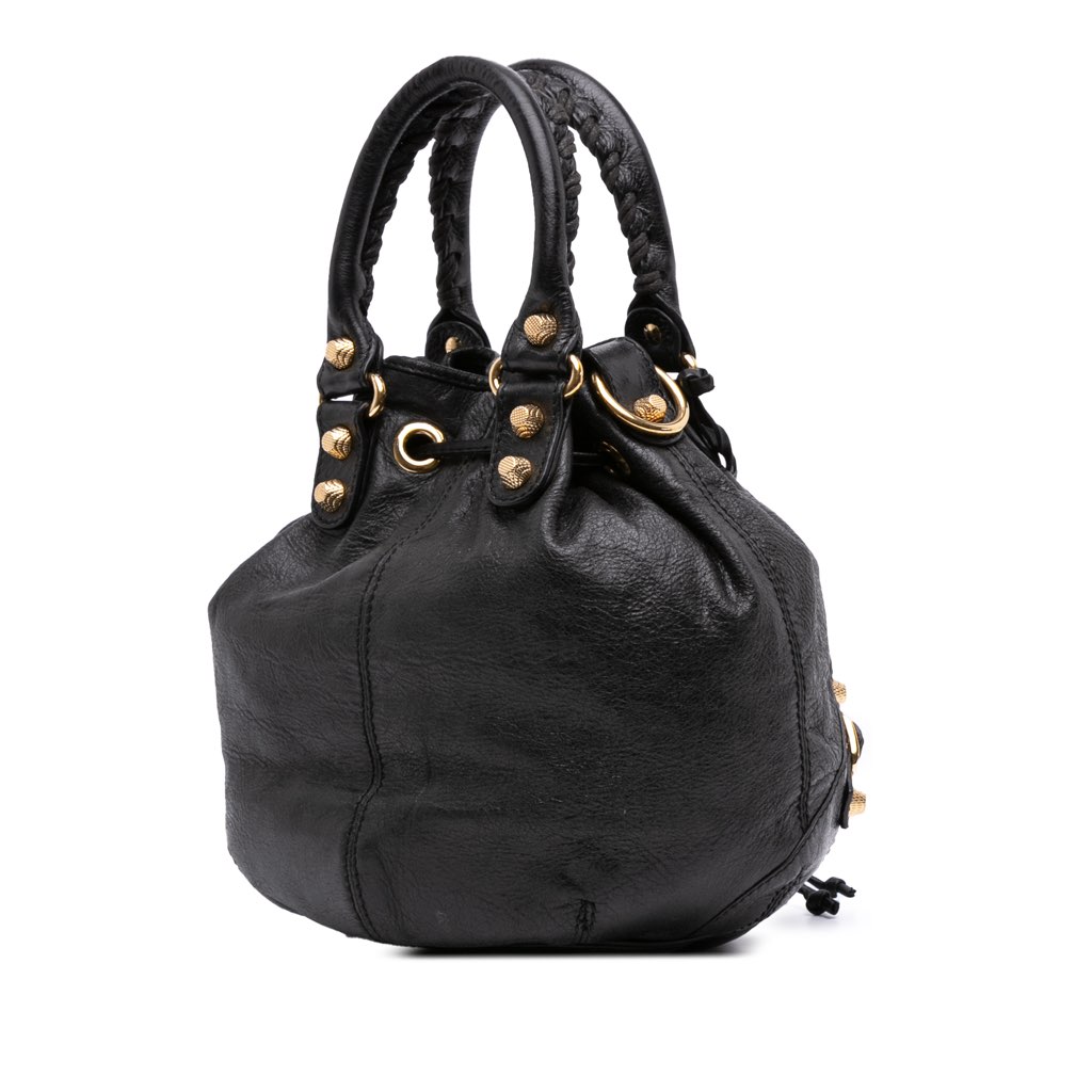 Balenciaga Mini Lambskin Motocross Pompon Giant 12 Bag - Back view