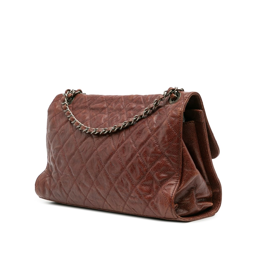 Chanel Jumbo Quilted Glazed Caviar CC Crave Flap - 2