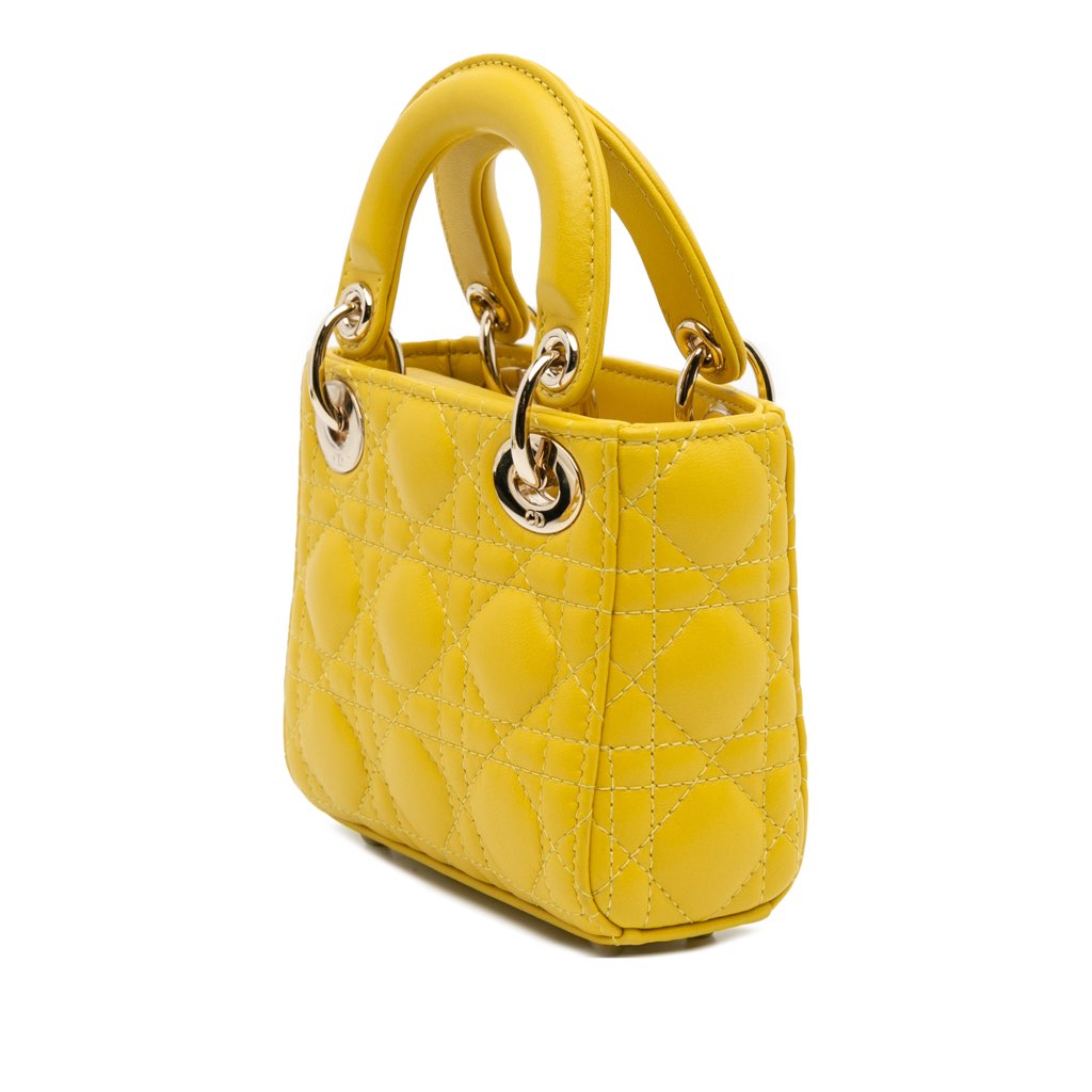 Dior Micro Lambskin Cannage Lady Dior - Back view