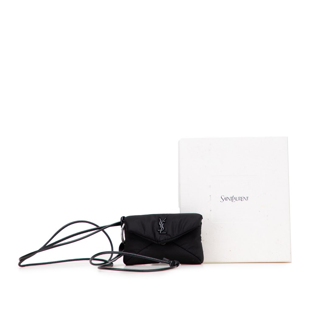 Saint Laurent Mini Nylon Cassandre Envelope Pouch - Image 13
