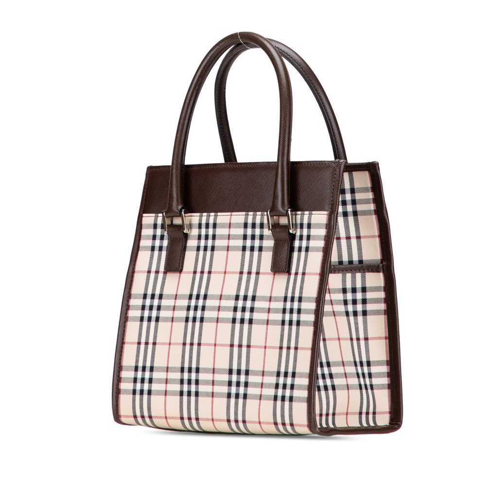 Burberry House Check Canvas Handbag - Back view