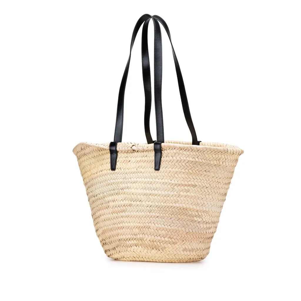 Celine Raffia Classic Panier Tote Brown Very good - Back View