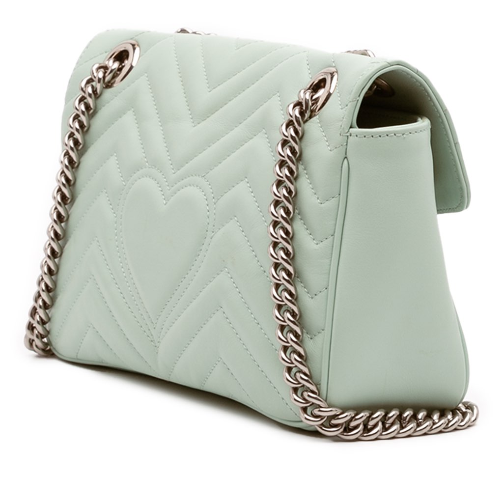 Gucci Small GG Marmont Matelasse Leather Flap Crossbody - Back view