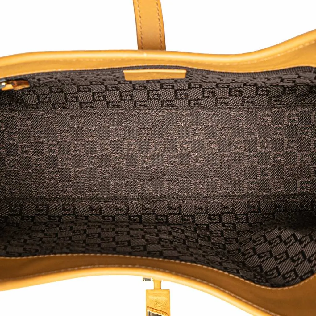 Gucci Suede Jackie Bardot Handbag Brown Leather Good - Model View