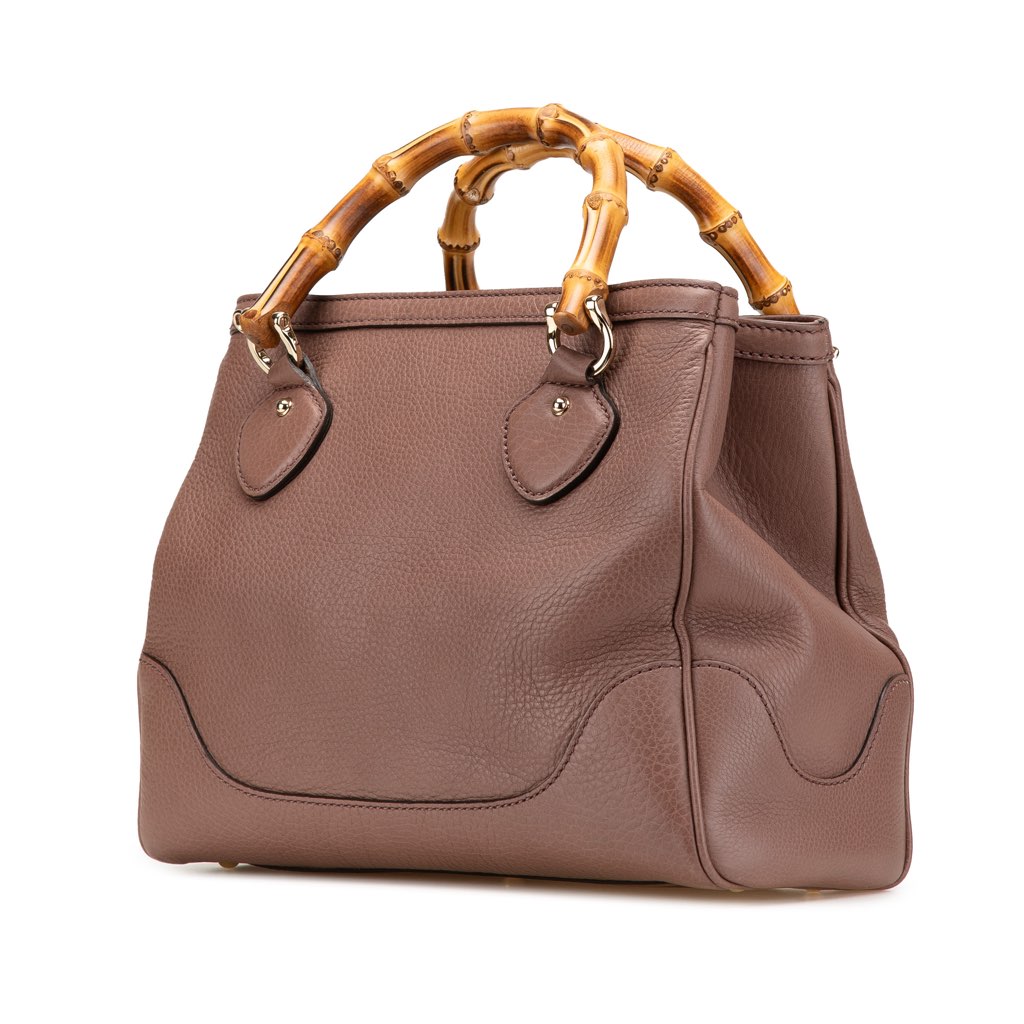 Gucci Small Pebbled Calfskin Diana Bamboo Top Handle Tote - 2