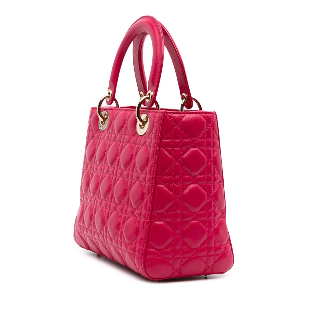 Dior Medium Lambskin Cannage Lady Dior - 2