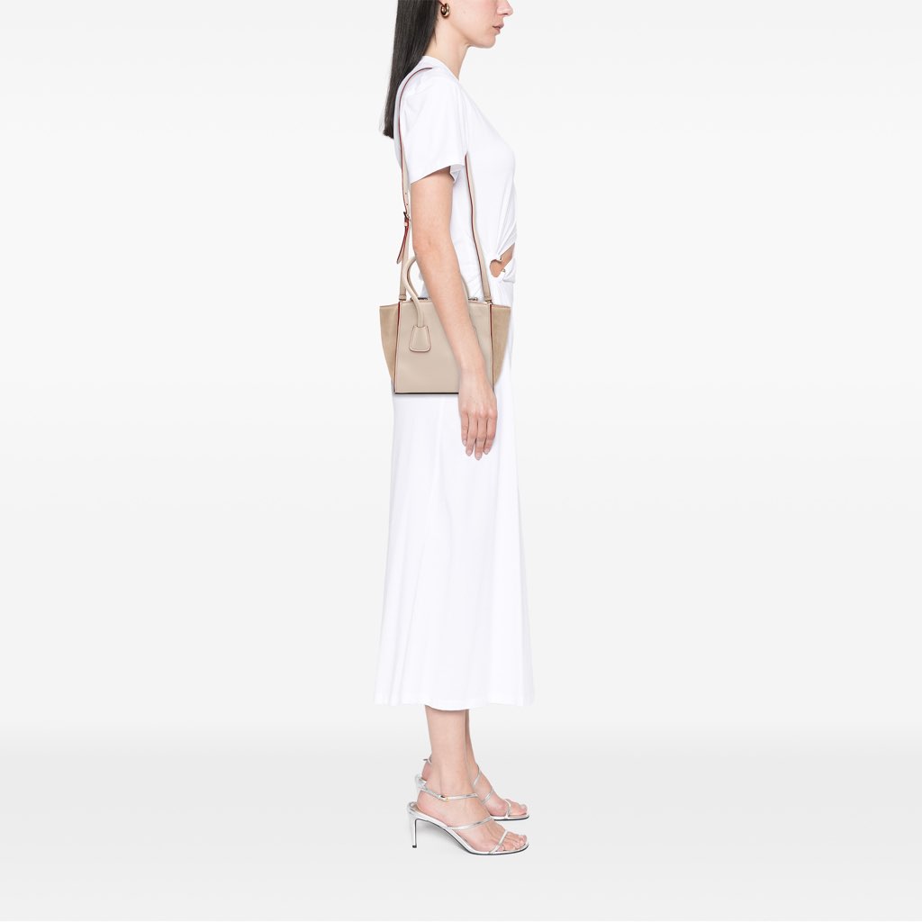 Prada Mini Scamosciato Trimmed Glace Calf Twin Pocket Satchel - Image 16