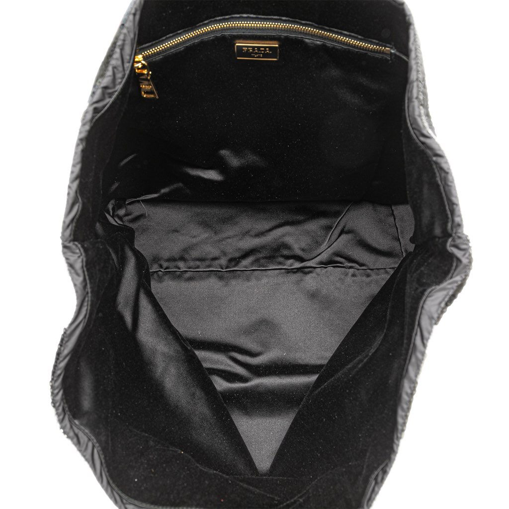 Prada Satin Sequin Stripes Tote - 4