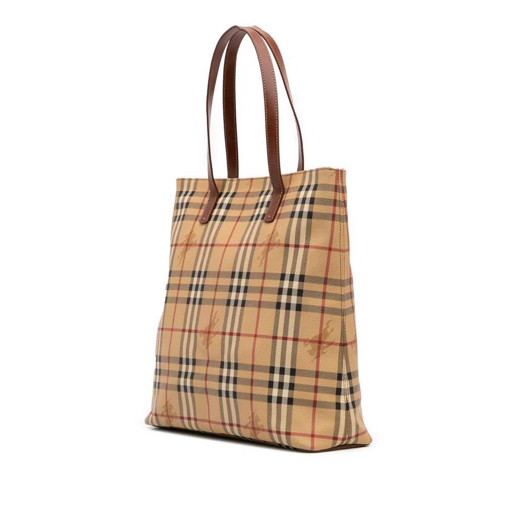 Burberry Haymarket Check Coated Canvas Tote - Back view