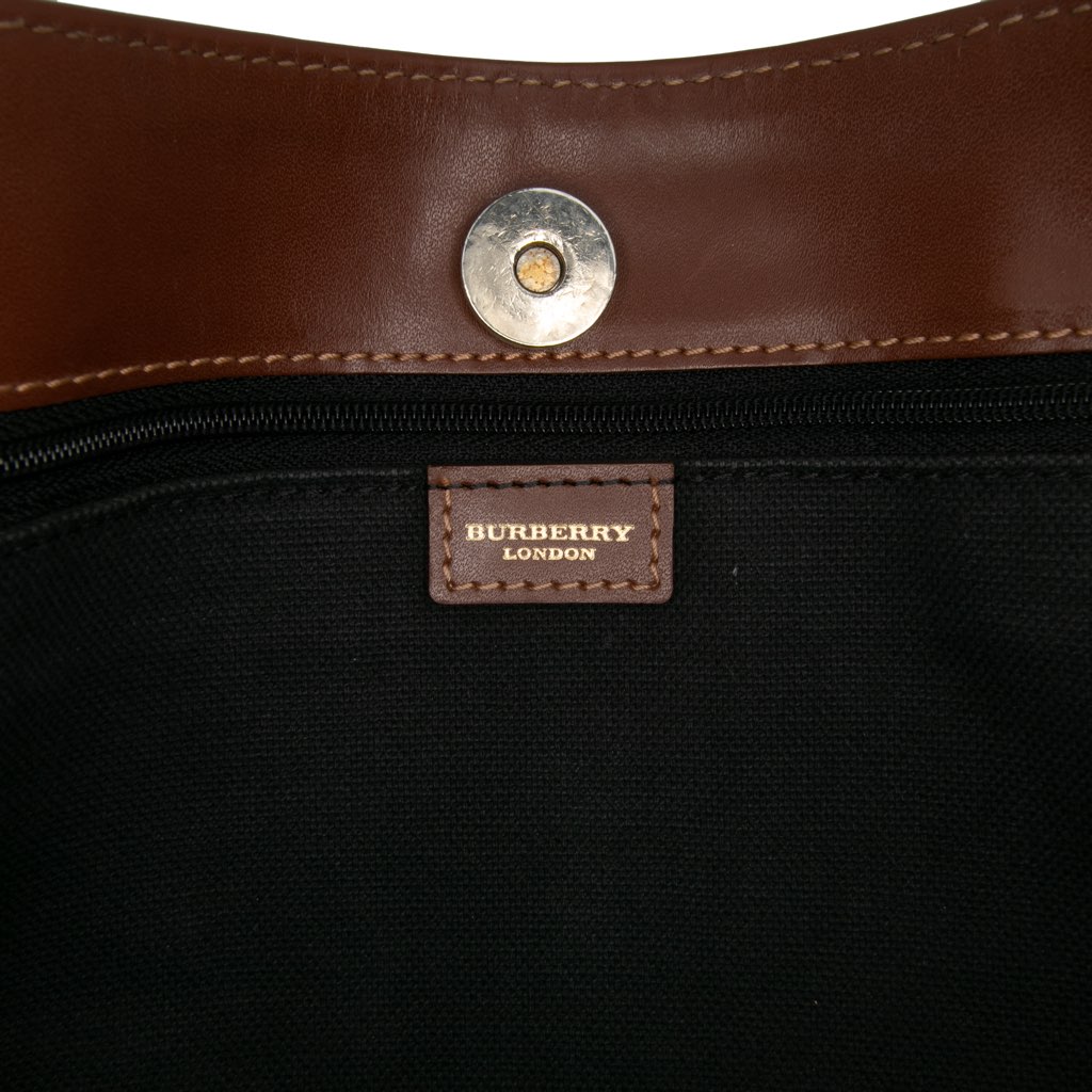 Burberry Haymarket Check Coated Canvas Tote - Side view