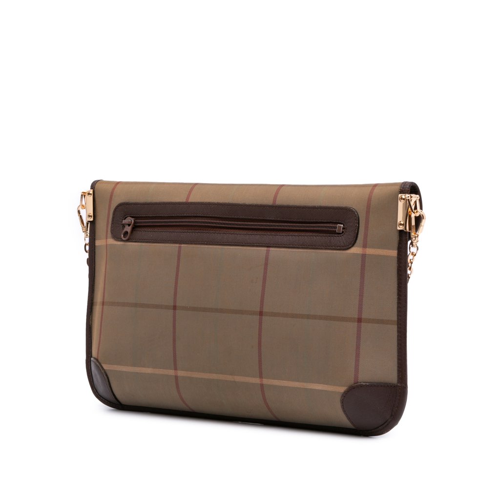 Burberry Vintage Check Canvas Flap Satchel - 2