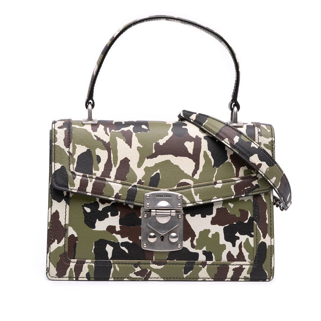 Miu Miu Leather Camouflage Satchel
