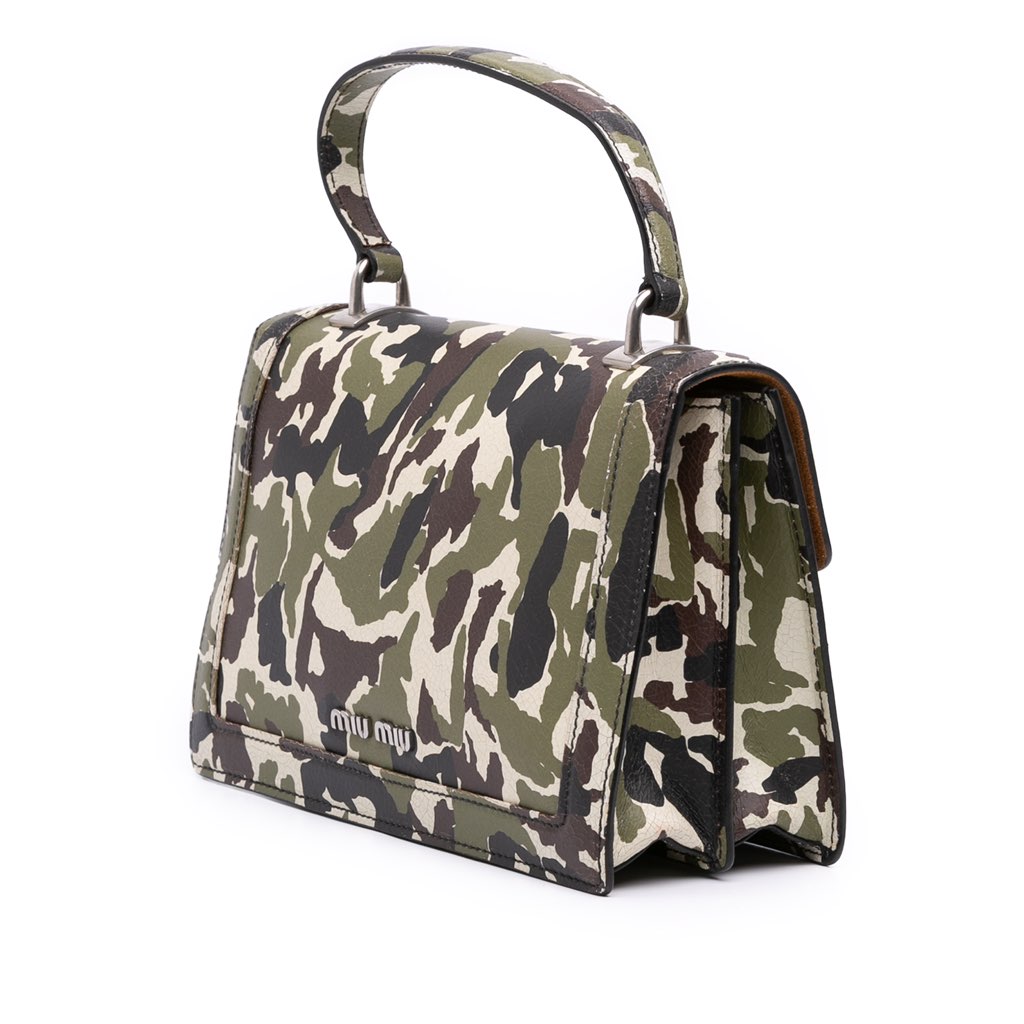 Miu Miu Leather Camouflage Satchel - Back view