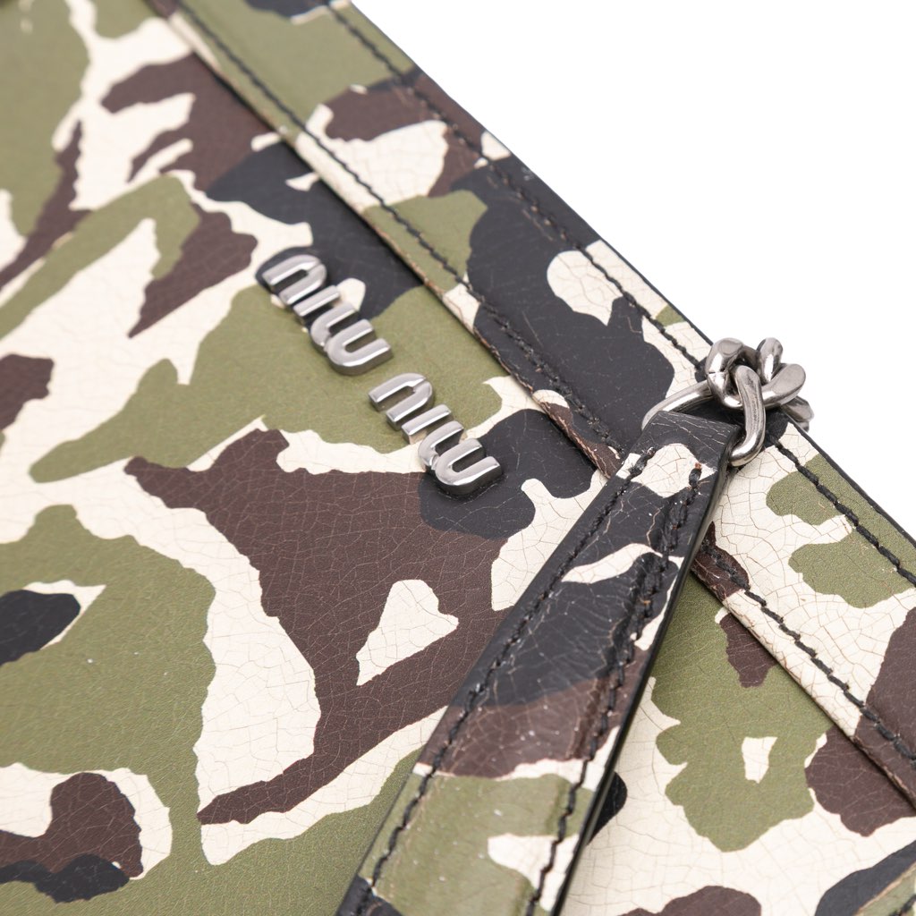 Miu Miu Leather Camouflage Satchel - Image 13