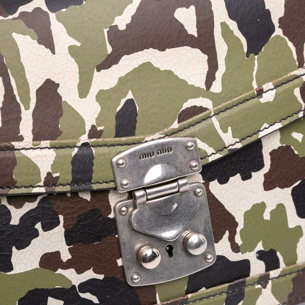 Miu Miu Leather Camouflage Satchel - Image 10