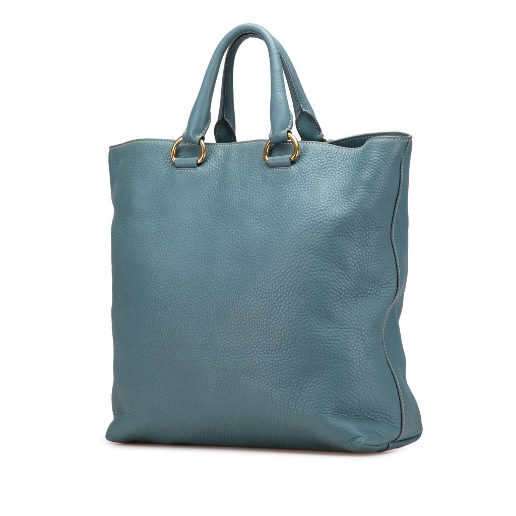 Prada Vitello Daino Open Convertible Tote - Back view