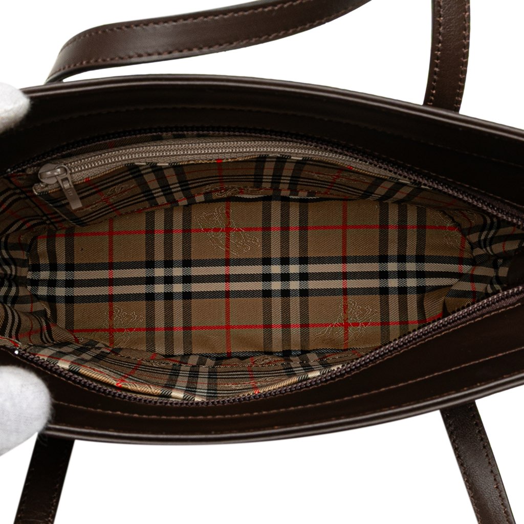 Burberry House Check Trimmed Leather Shoulder Bag - 4