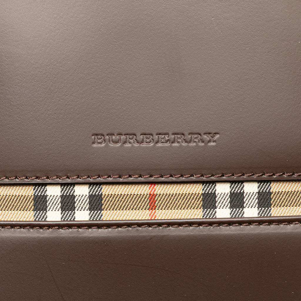 Burberry House Check Trimmed Leather Shoulder Bag - 5