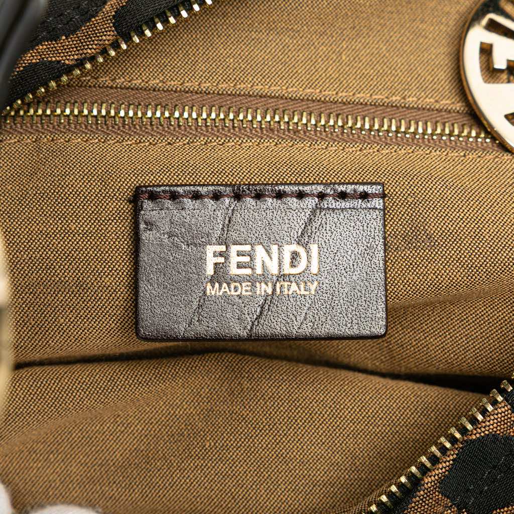 Fendi Canvas Leopard Print Chef Shoulder Bag - 5