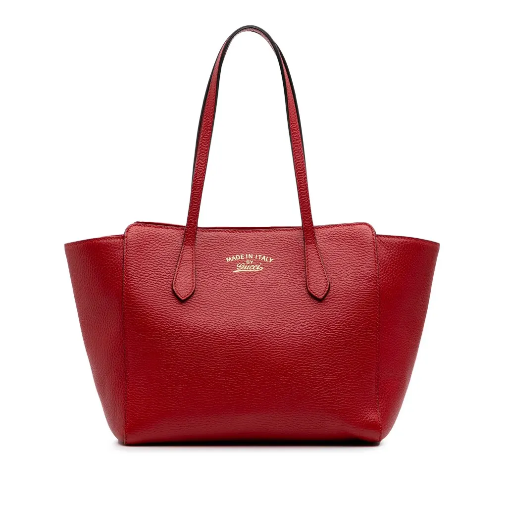 Gucci Medium Leather Swing Tote Red Leather Good - Front View