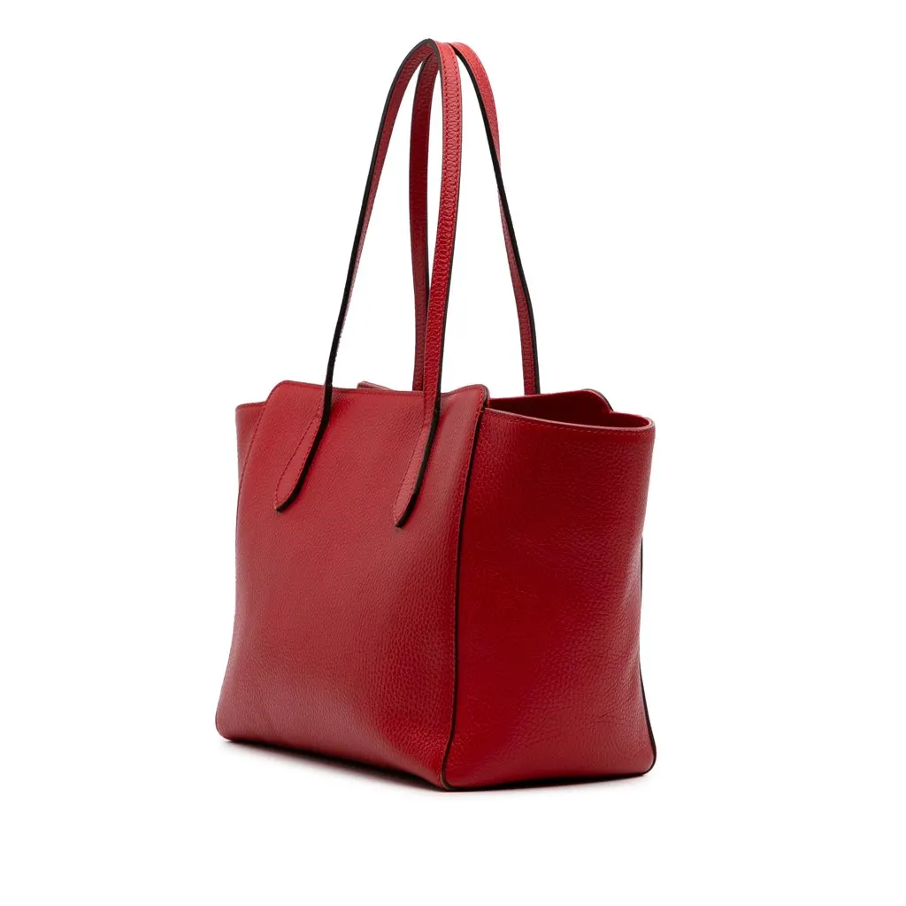 Gucci Medium Leather Swing Tote Red Leather Good - Back View