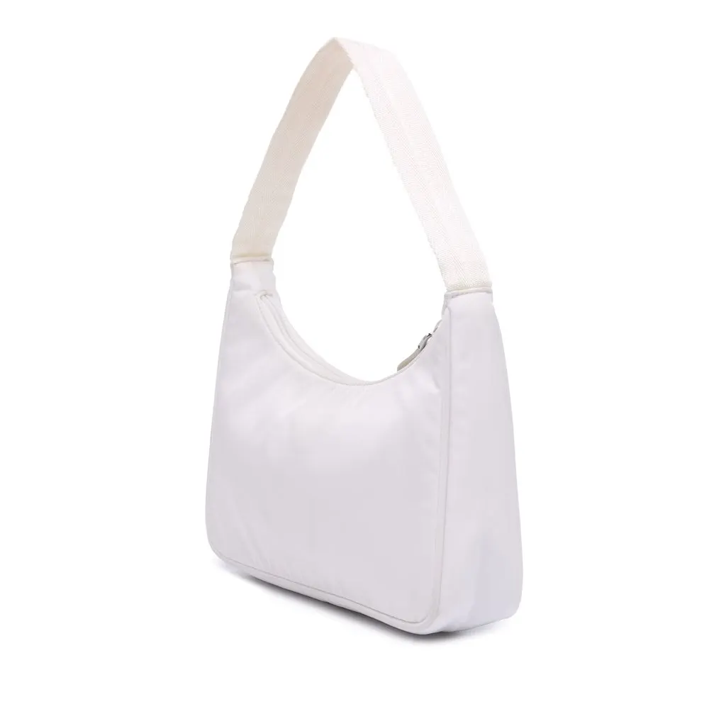 Prada Mini Re Nylon Re Edition 2000 Shoulder Bag White Good - Back View