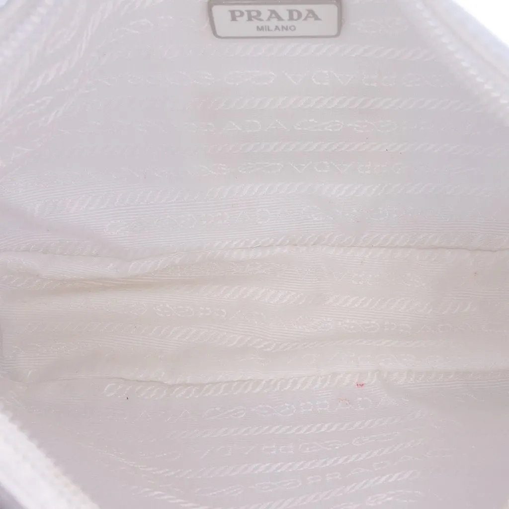 Prada Mini Re Nylon Re Edition 2000 Shoulder Bag White Good - Model View
