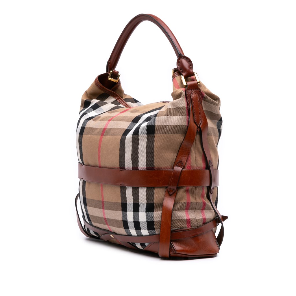 Burberry House Check Canvas Gosford Bridle Satchel - 2