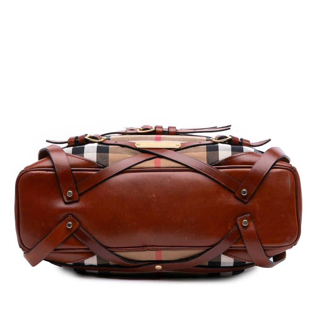 Burberry House Check Canvas Gosford Bridle Satchel - 3