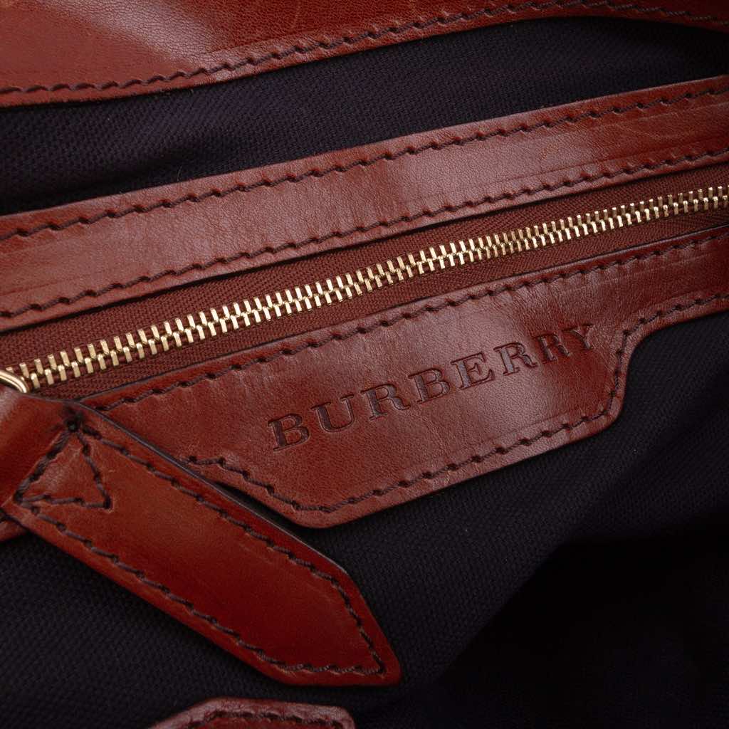 Burberry House Check Canvas Gosford Bridle Satchel - 5