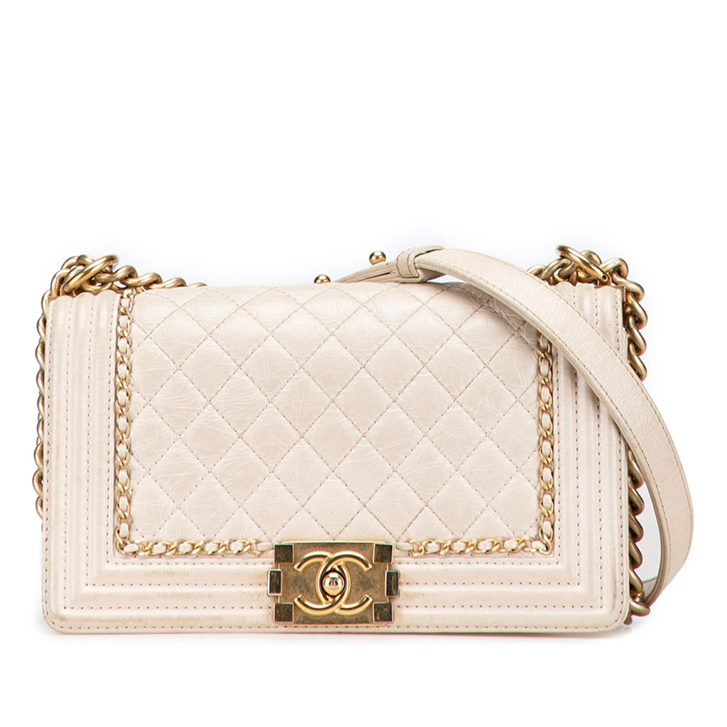 Chanel Old Medium Quilted Aged Calfskin Jacket Boy Flap