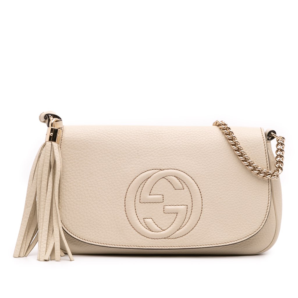 Gucci Medium Leather Soho Chain Flap Crossbody