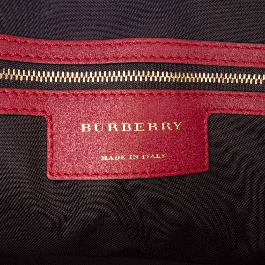 Burberry Small Haymarket Check Canvas Orchard Bowling Bag - Side view