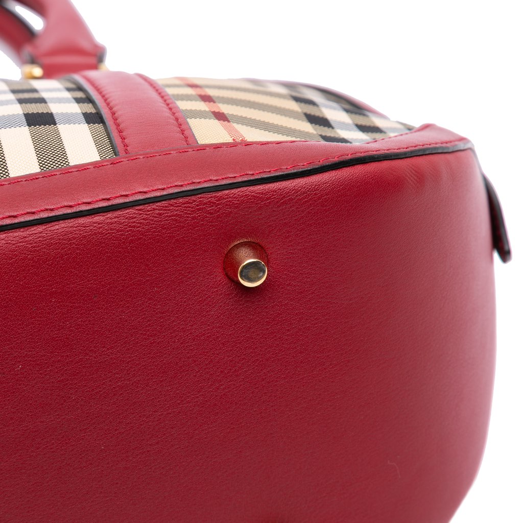 Burberry Small Haymarket Check Canvas Orchard Bowling Bag - Image 10