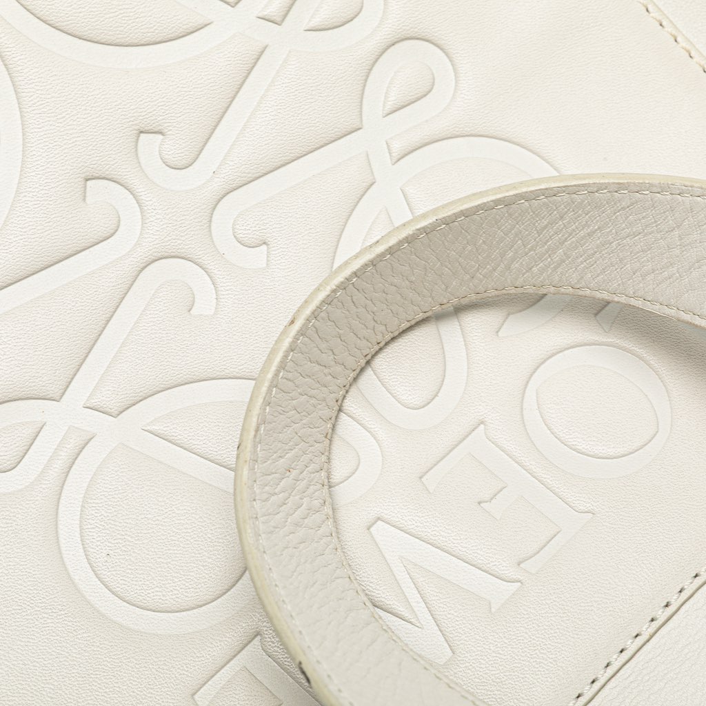 Loewe Anagram Leather Shopper Tote - Side view