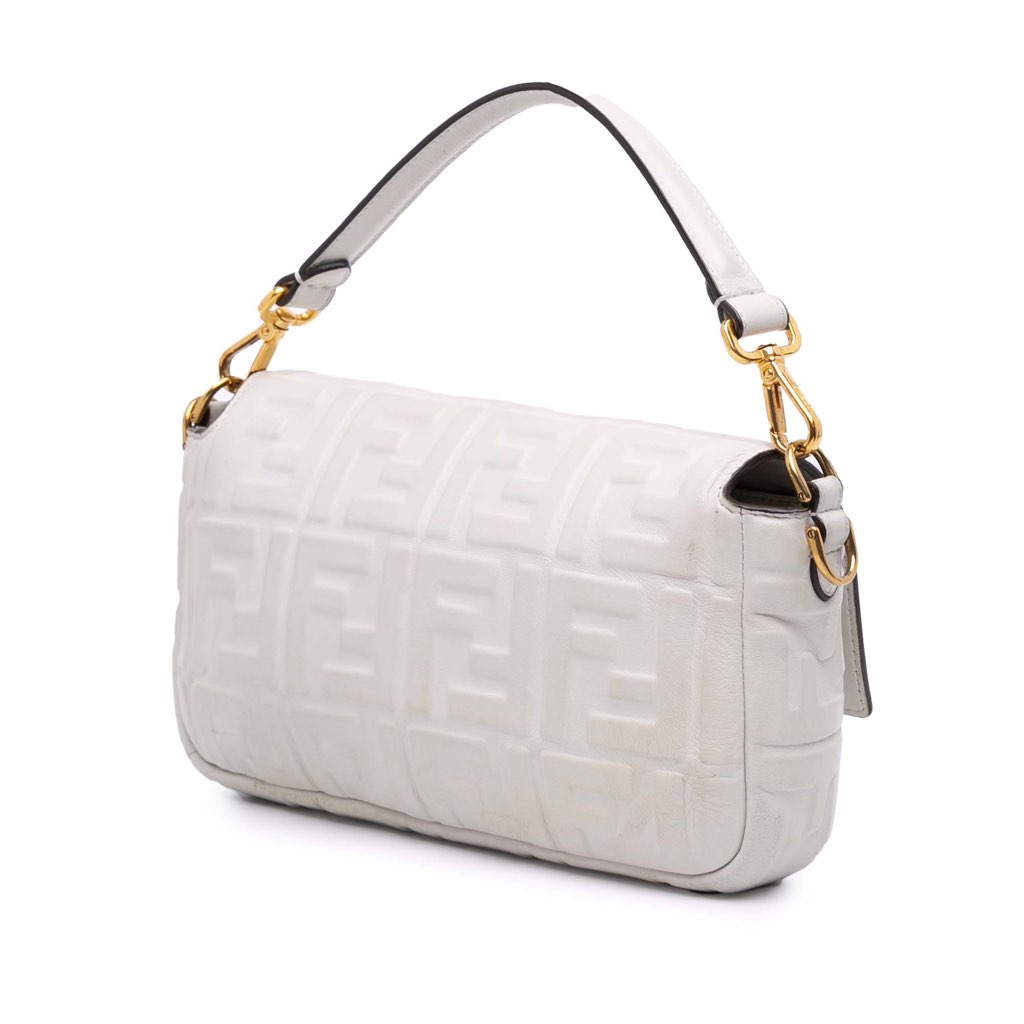 Fendi Zucca Embossed Leather Baguette Satchel - 2