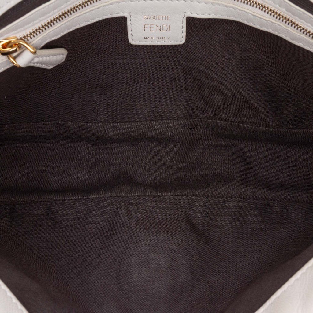 Fendi Zucca Embossed Leather Baguette Satchel - 4