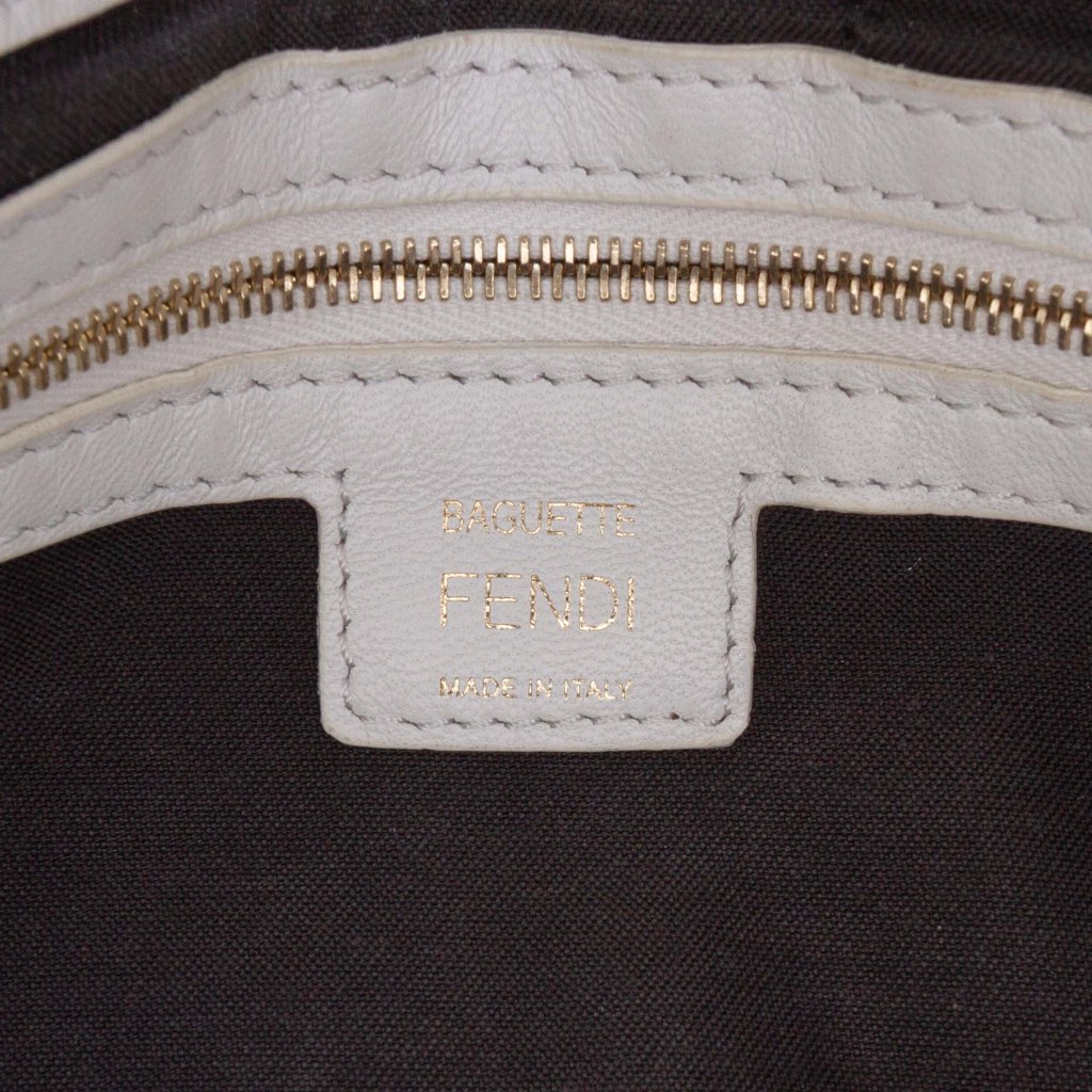 Fendi Zucca Embossed Leather Baguette Satchel - 5