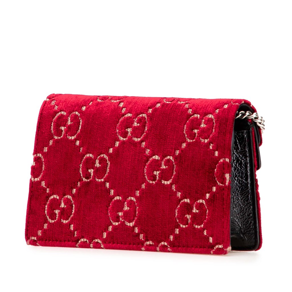 Gucci Super Mini GG Velvet Dionysus Crossbody - Back view
