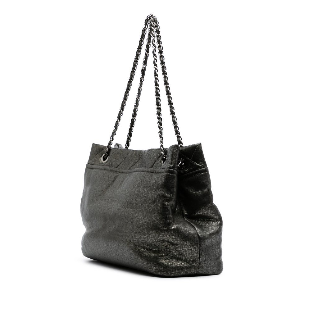 Chanel CC Metallic Caviar Soft Tote - 2