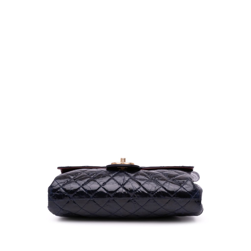 Chanel CC Crackled Glazed Calfskin Accordion Flap - 3
