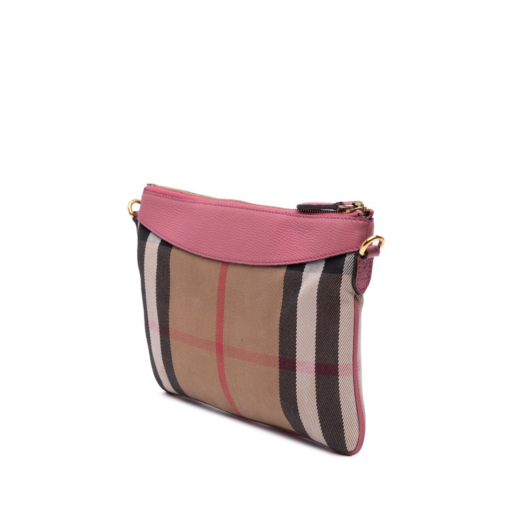 Burberry House Check Canvas Derby Peyton Crossbody - Back view