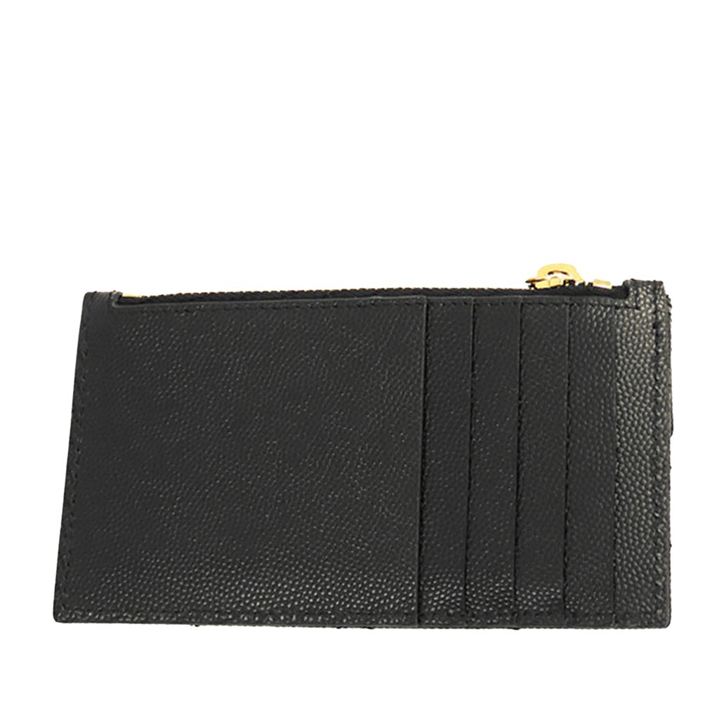 Saint Laurent Matelasse Grain de Poudre Monogram Fragments Flap Card Case - 2