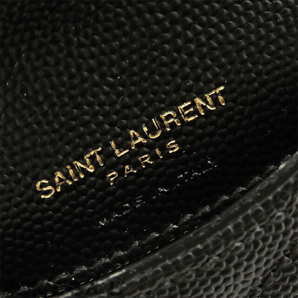 Saint Laurent Matelasse Grain de Poudre Monogram Fragments Flap Card Case - 4