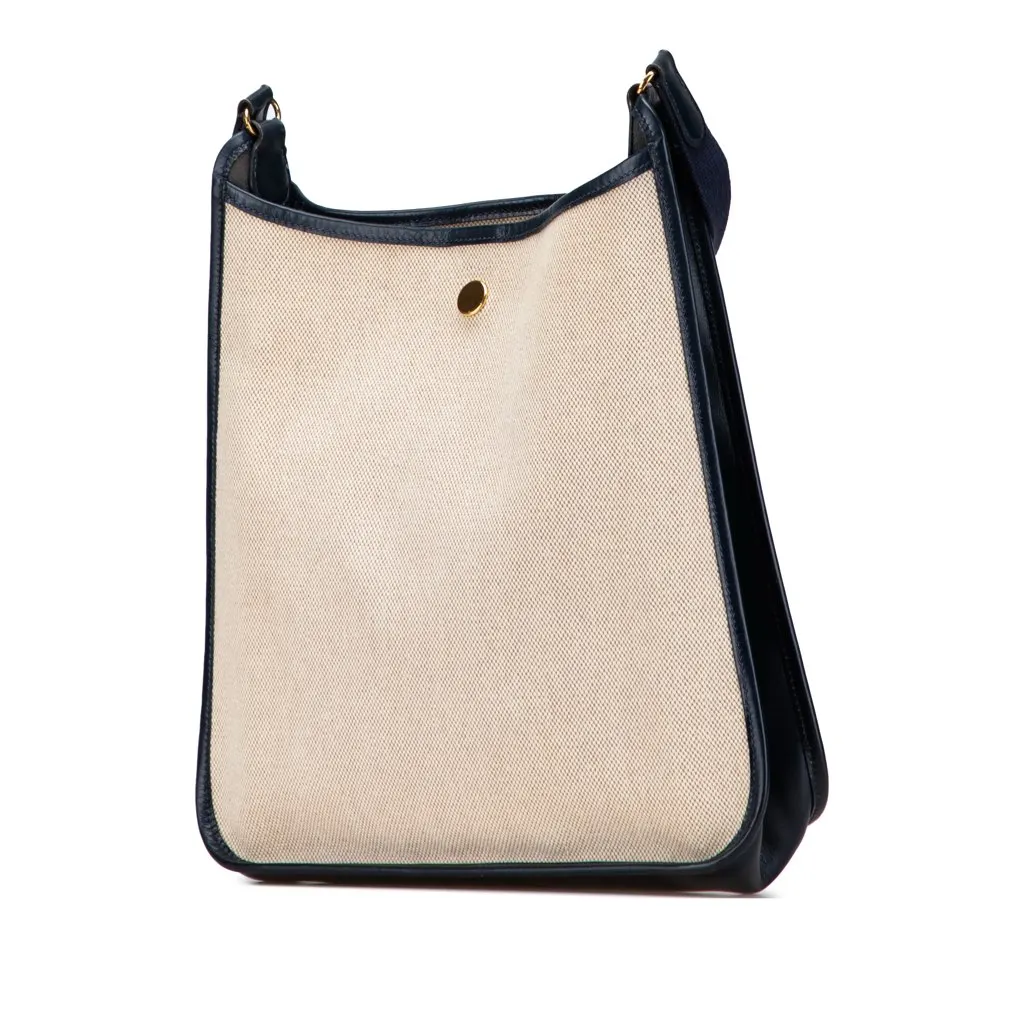 Hermès Toile H and Barenia Vespa PM Brown Canvas Good - Back View