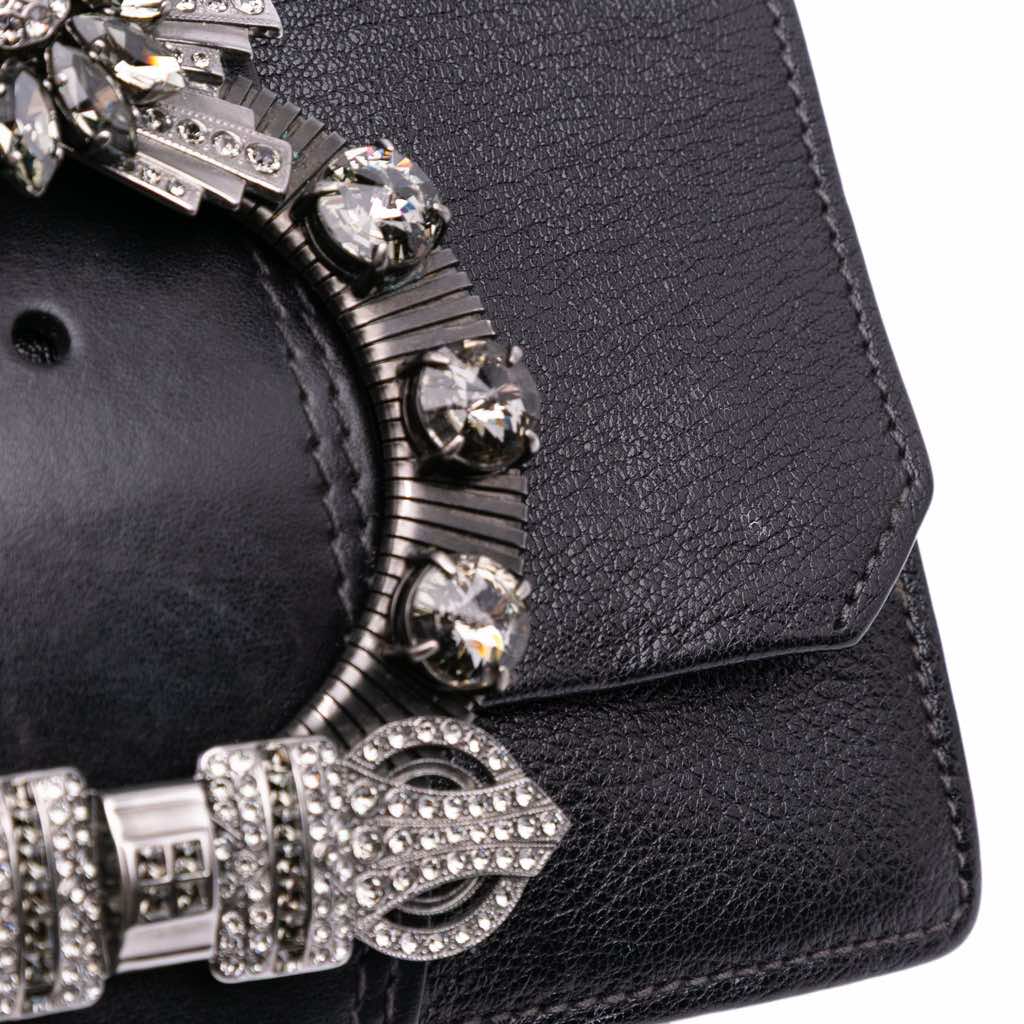 Miu Miu Goatskin Madras Soft Calf Crystal Embellished Crossbody - Detail 2